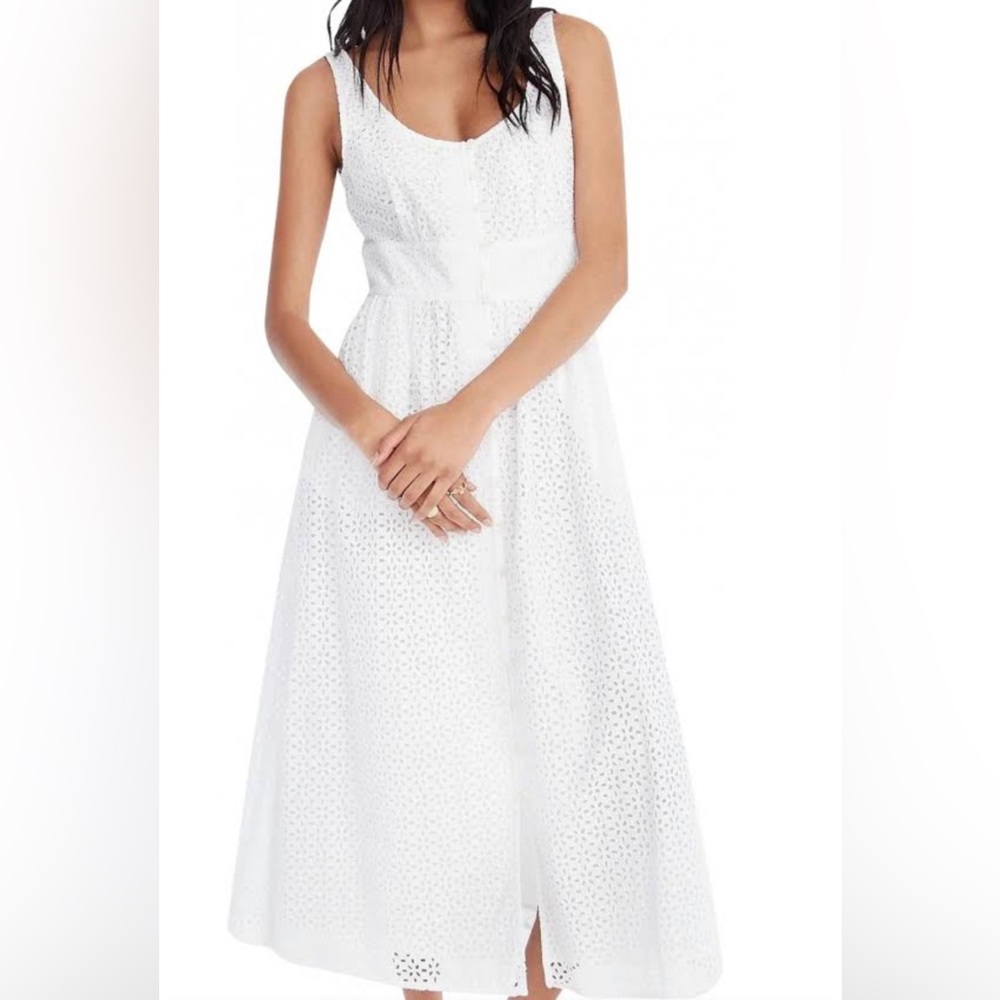 J Crew white eyelet A line Dress NWT Size 12
